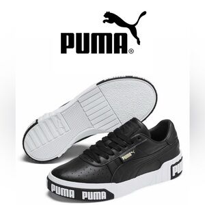 Puma Cali Bold Black Metallic Gold Women's Sneakers, Logo, Casual Shoes, Size 8